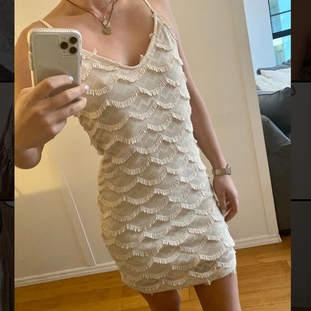 Cream fringe dress never worn